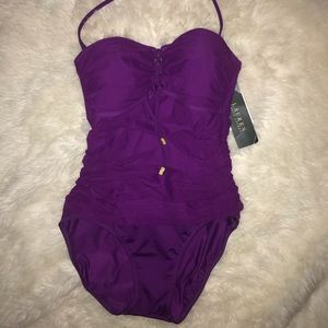 Ralph Lauren purple one piece bathing suit